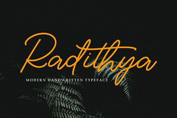 Radithya: A Modern Script Font for Web Design